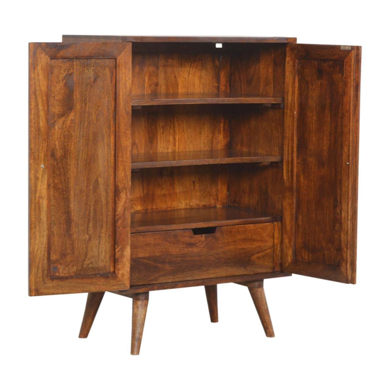 Ashpinoke:Chestnut Gold Inlay Abstract Cabinet-Cabinets-Artisan