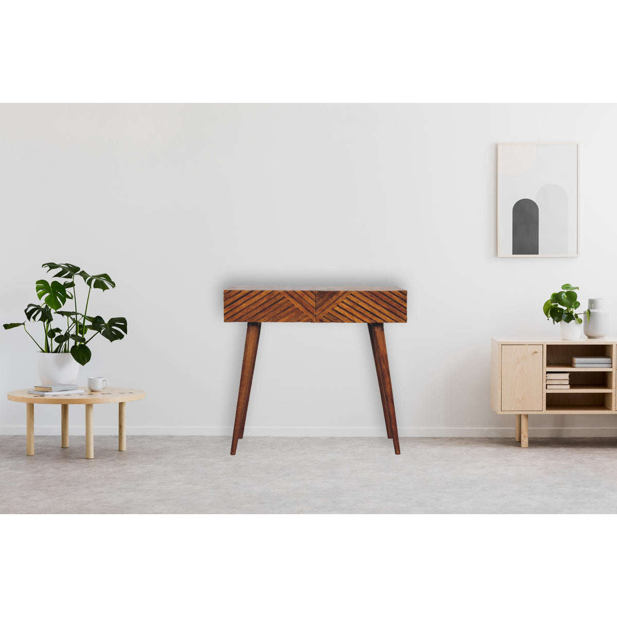 Ashpinoke:Chestnut Lille Console Table-Console and Hall Tables-Artisan