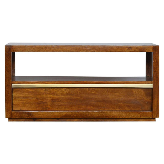 Ashpinoke:Chestnut Media Unit with Gold Bar-Media Units-Artisan