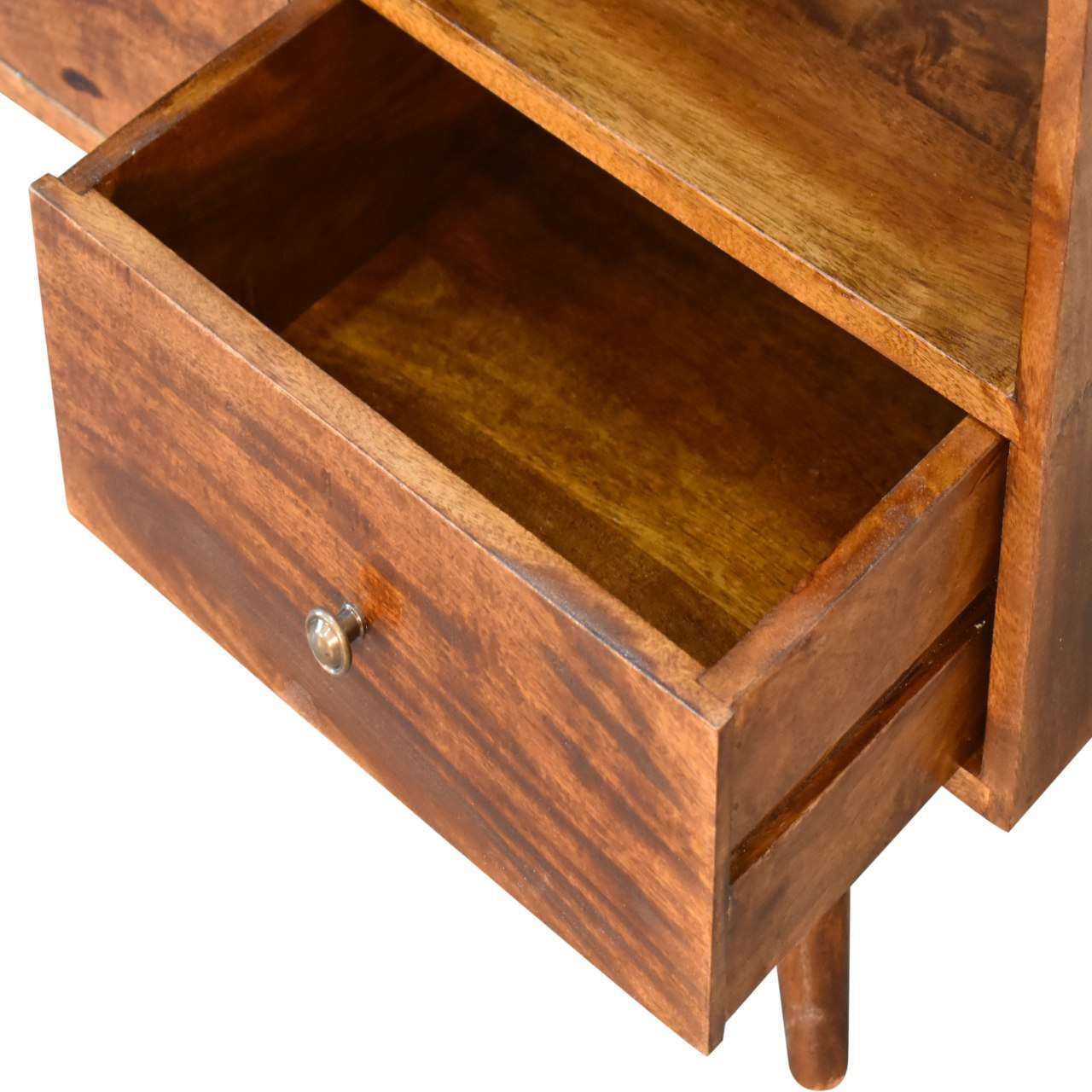 Ashpinoke:Chestnut Nordic Style TV Unit with 3 Drawers-TV Units-Artisan