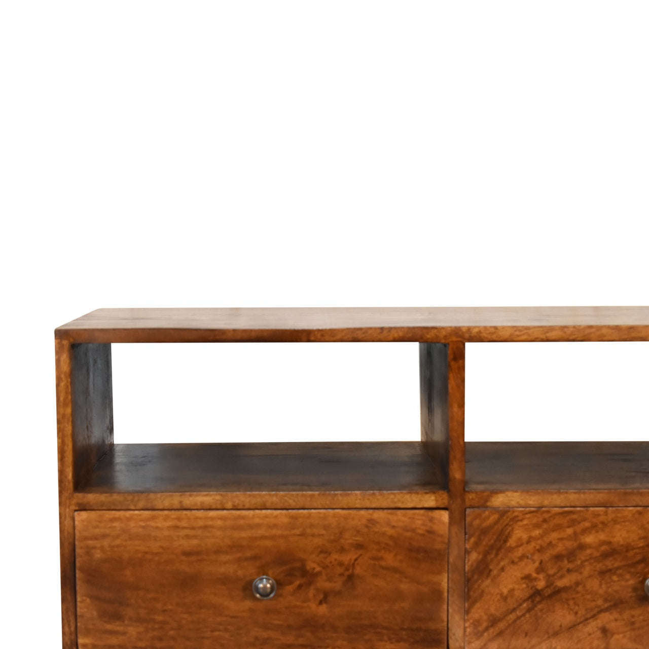 Ashpinoke:Chestnut Nordic Style TV Unit with 3 Drawers-TV Units-Artisan