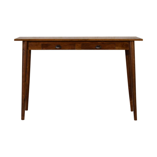 Ashpinoke:Chestnut Nordic Style Writing Desk with 2 Drawers-Desks-Artisan