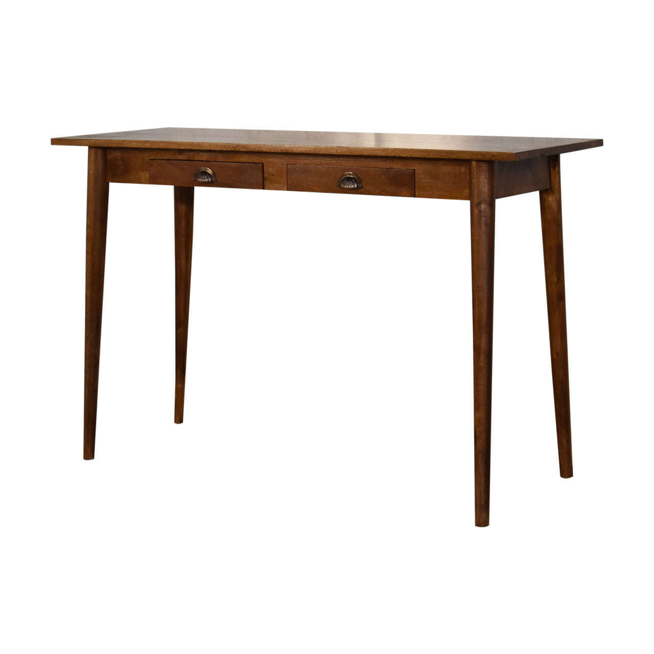 Ashpinoke:Chestnut Nordic Style Writing Desk with 2 Drawers-Desks-Artisan