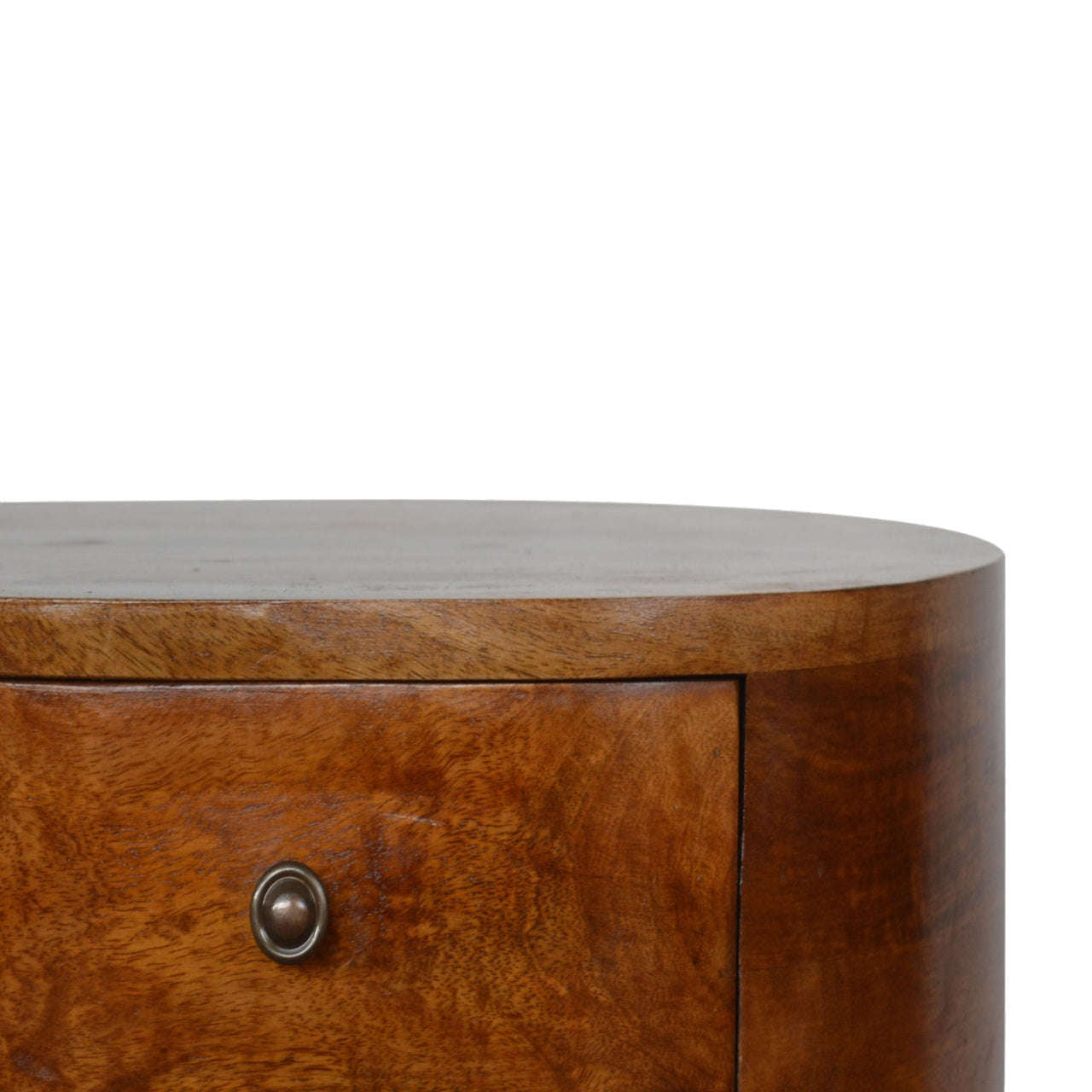 Ashpinoke:Chestnut Rounded Bedside Table-Bedsides-Artisan