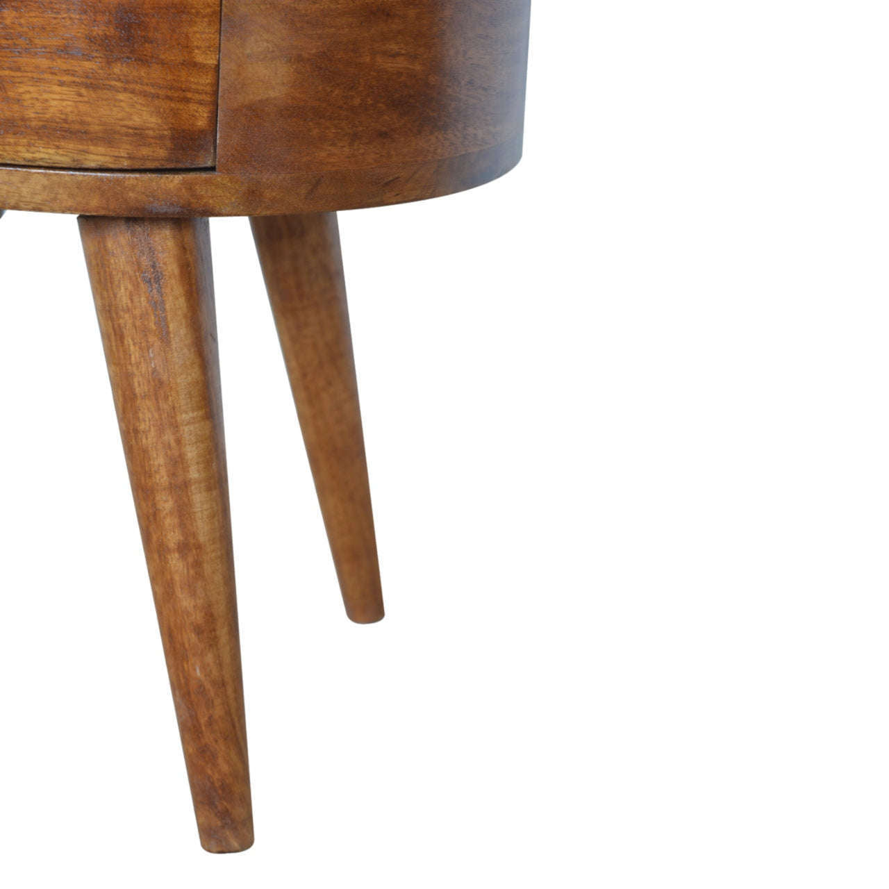 Ashpinoke:Chestnut Rounded Bedside Table-Bedsides-Artisan