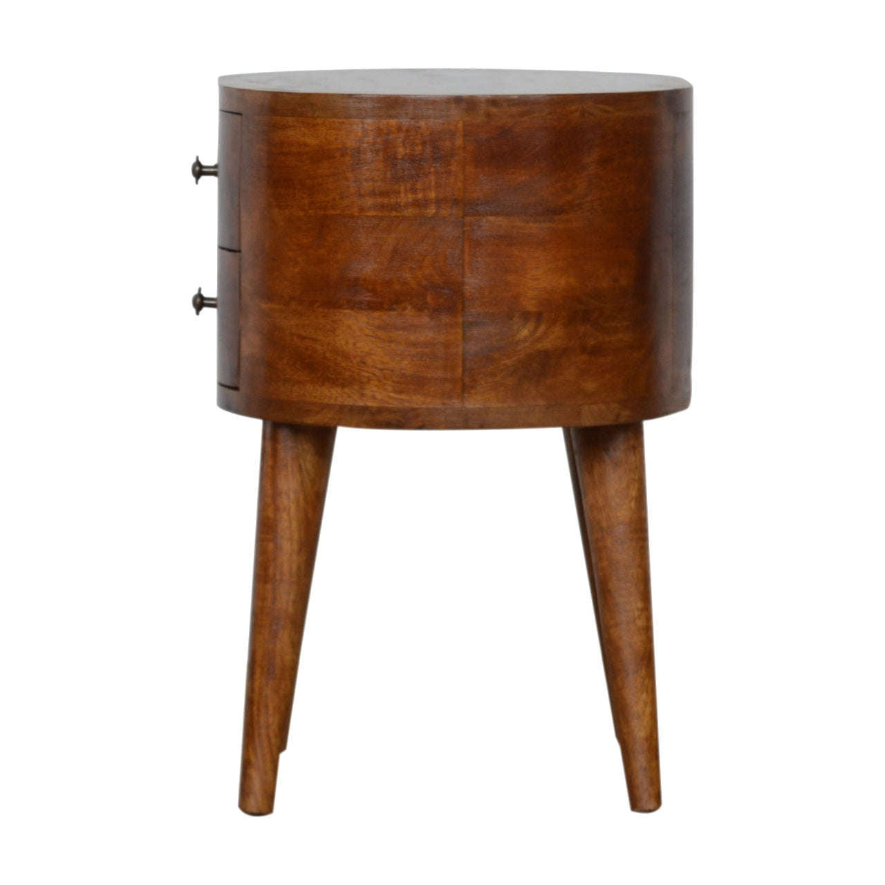 Ashpinoke:Chestnut Rounded Bedside Table-Bedsides-Artisan