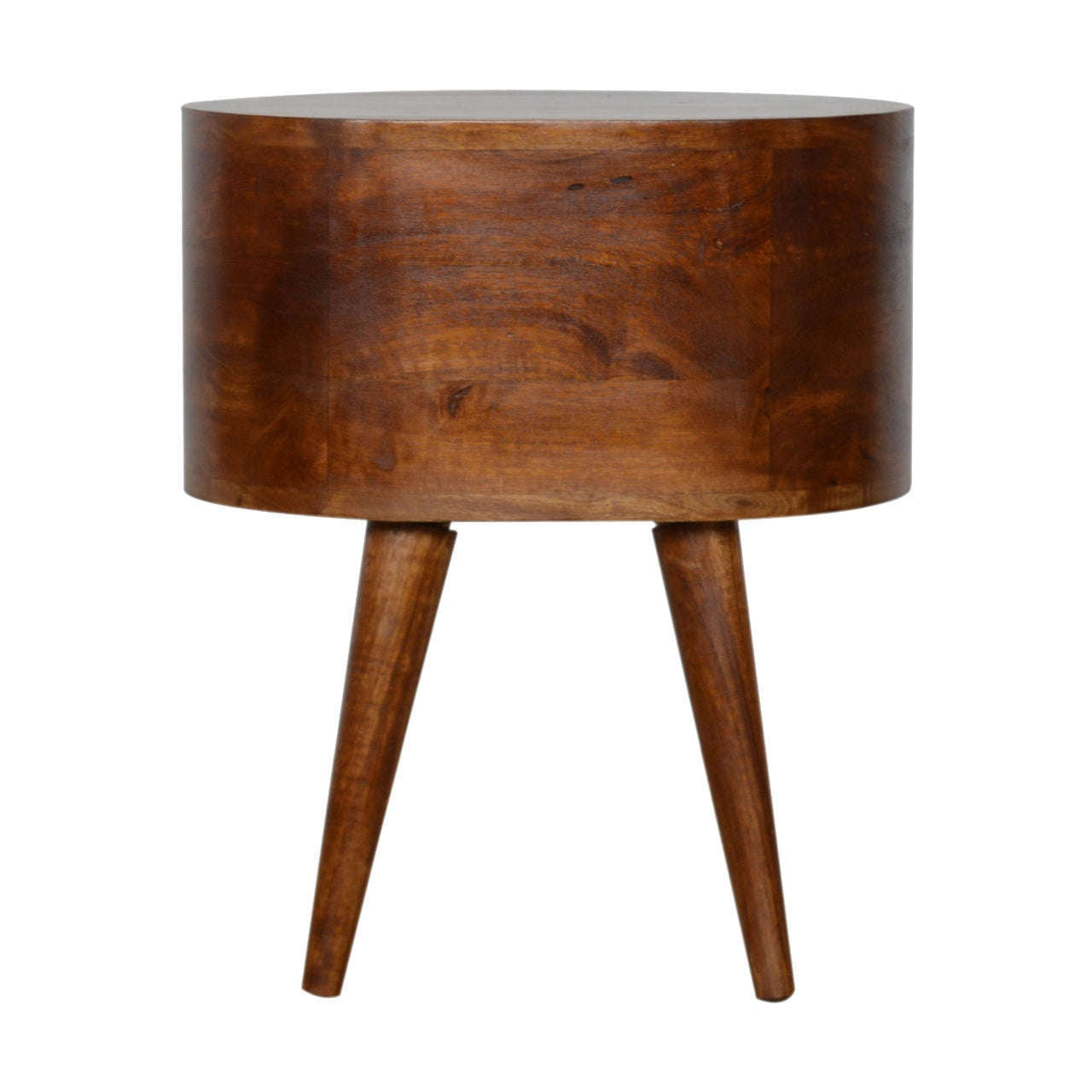 Ashpinoke:Chestnut Rounded Bedside Table-Bedsides-Artisan