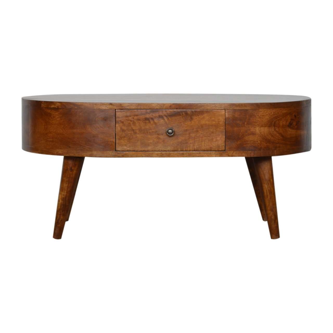 Ashpinoke:Chestnut Rounded Coffee Table-Coffee Tables-Artisan