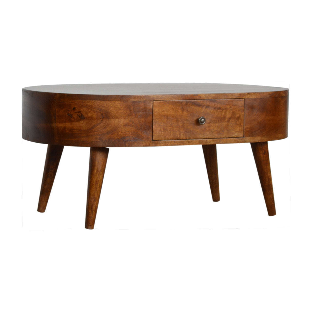 Ashpinoke:Chestnut Rounded Coffee Table-Coffee Tables-Artisan