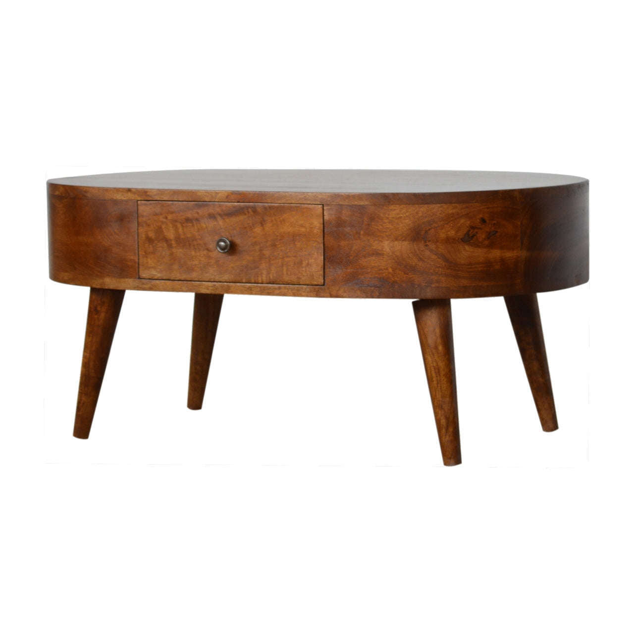 Ashpinoke:Chestnut Rounded Coffee Table-Coffee Tables-Artisan