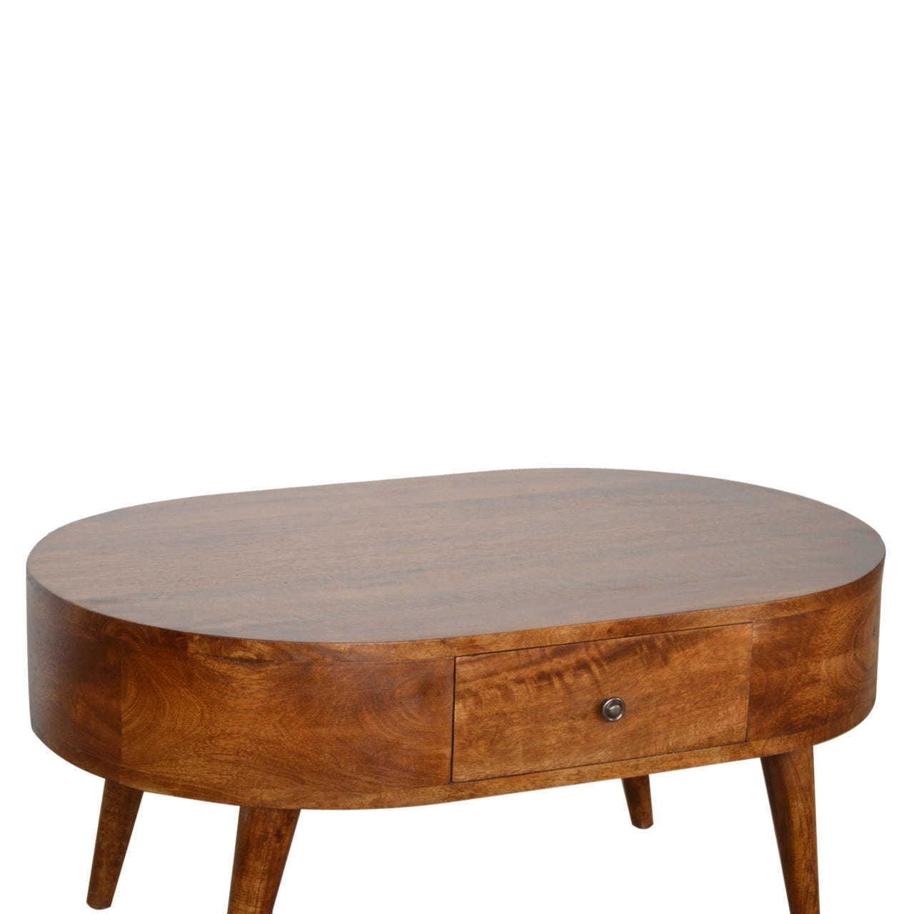 Ashpinoke:Chestnut Rounded Coffee Table-Coffee Tables-Artisan