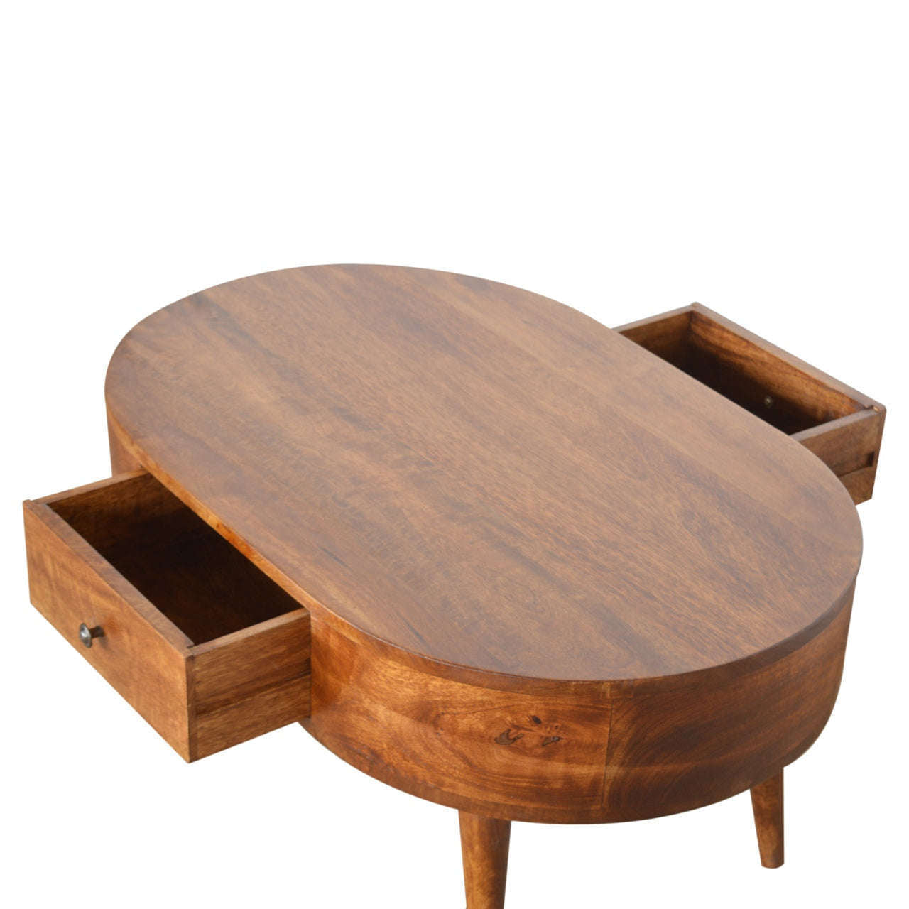 Ashpinoke:Chestnut Rounded Coffee Table-Coffee Tables-Artisan