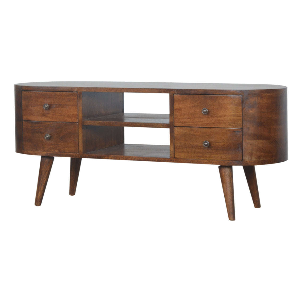 Ashpinoke:Chestnut Rounded Entertainment Unit-Media Units-Artisan