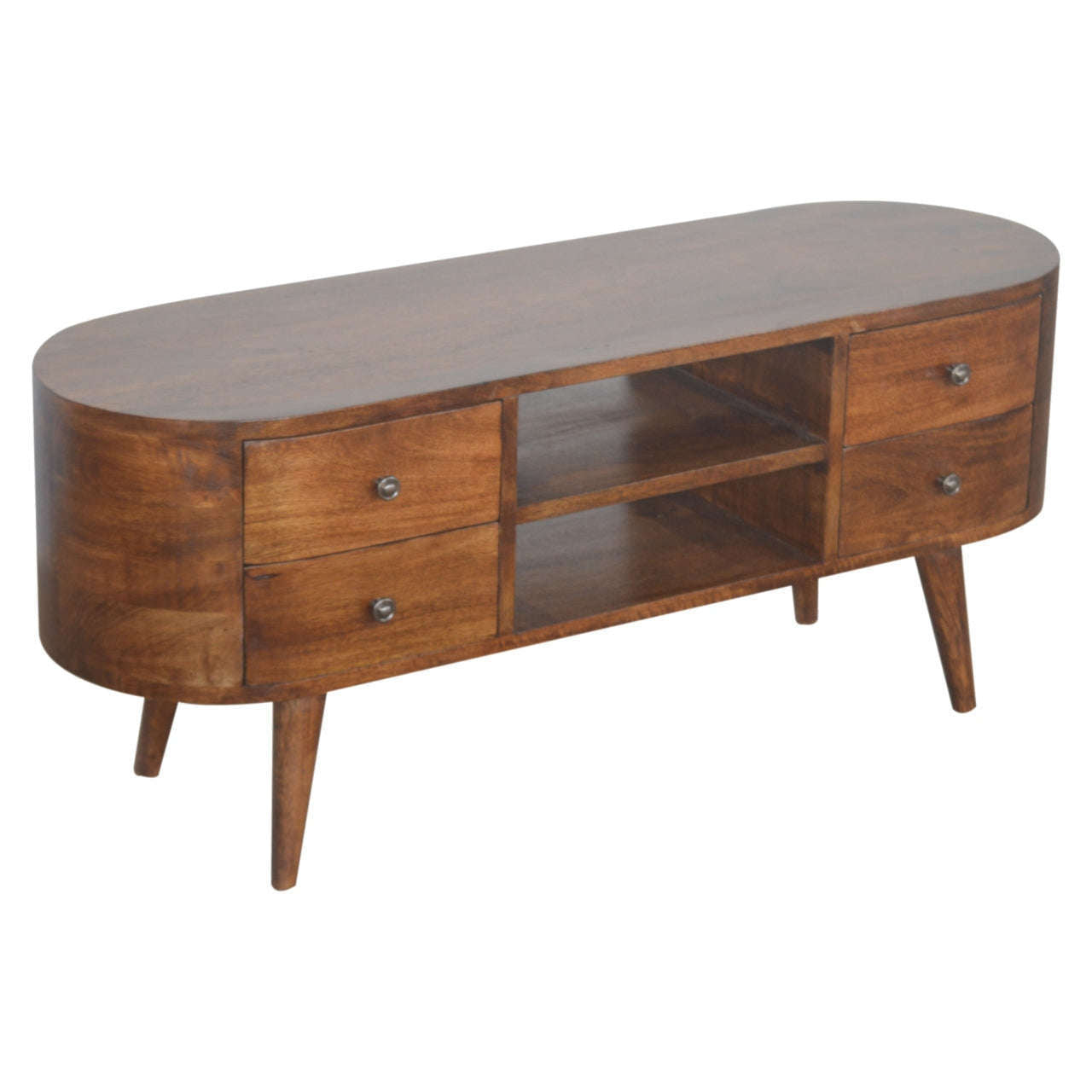 Ashpinoke:Chestnut Rounded Entertainment Unit-Media Units-Artisan