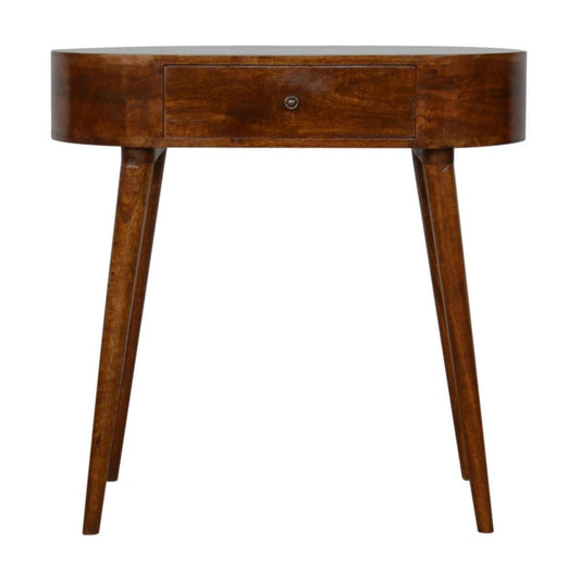 Ashpinoke:Chestnut Rounded Small Console Table-Console and Hall Tables-Artisan