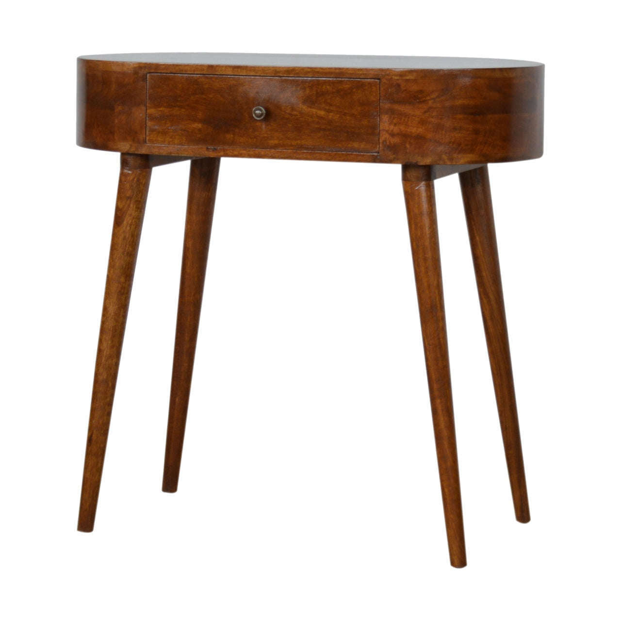 Ashpinoke:Chestnut Rounded Small Console Table-Console and Hall Tables-Artisan