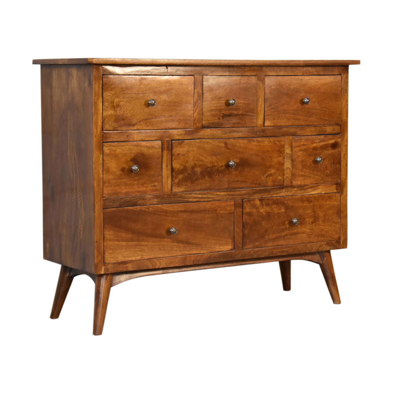 Ashpinoke:Chestnut Solid Wood 8 Drawer Chest-Chests and Drawers-Artisan