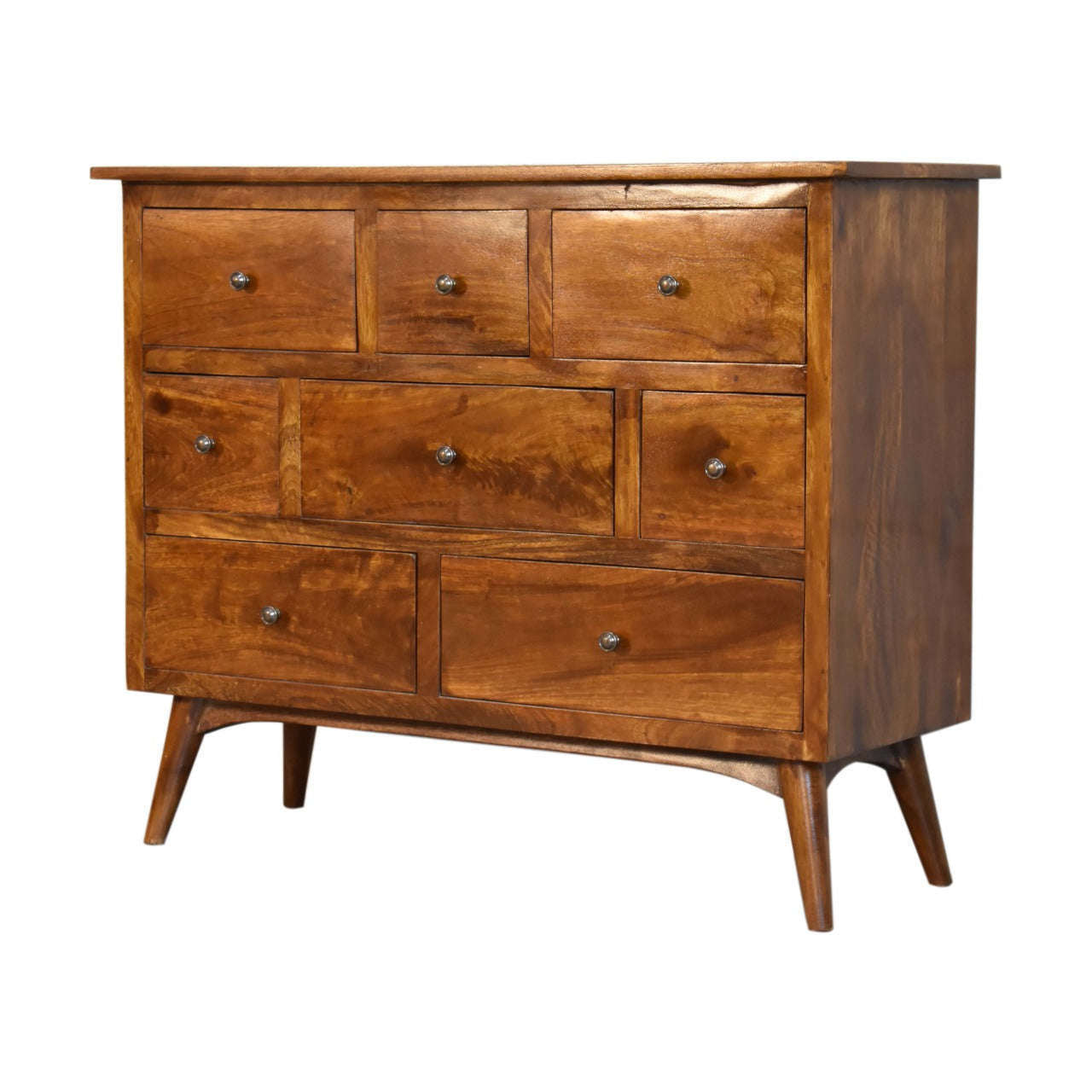 Ashpinoke:Chestnut Solid Wood 8 Drawer Chest-Chests and Drawers-Artisan