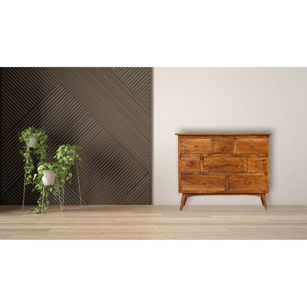 Ashpinoke:Chestnut Solid Wood 8 Drawer Chest-Chests and Drawers-Artisan