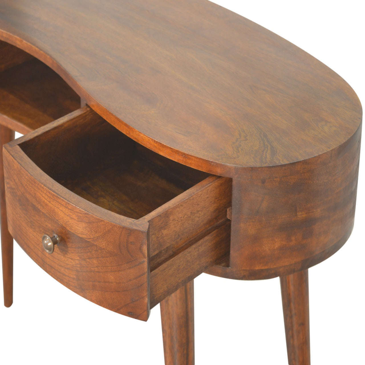 Ashpinoke:Chestnut Wave Writing Desk with 2 Drawers-Desks-Artisan