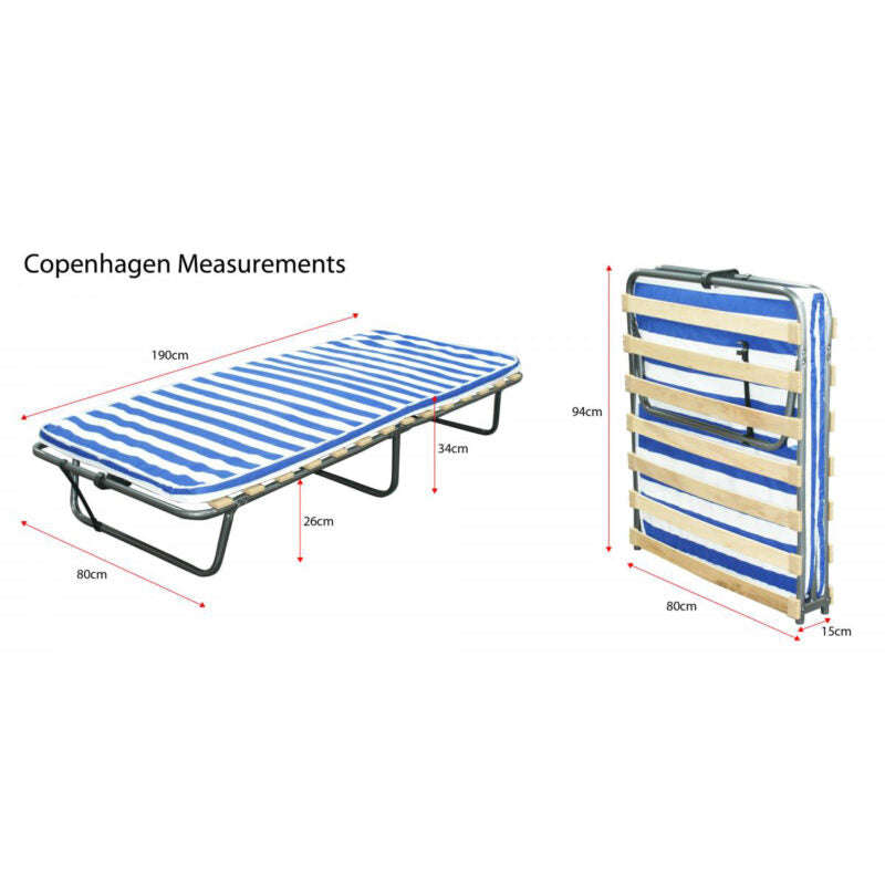 Ashpinoke:Copenhagen Folding Bed with Mattress-Folding Beds-Heartlands Furniture