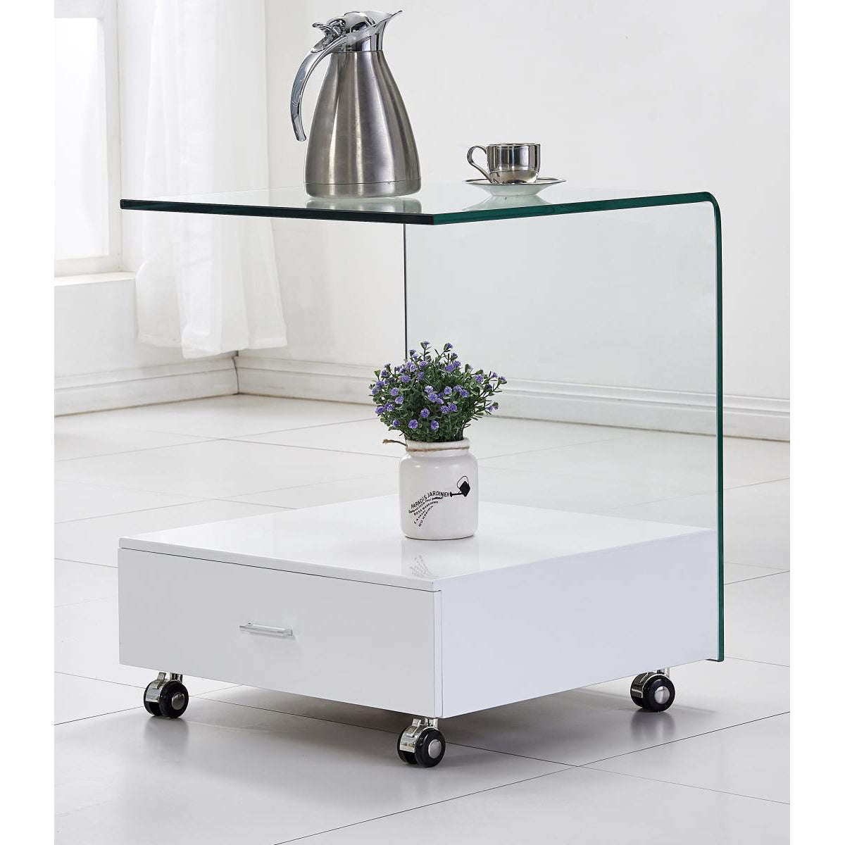 Ashpinoke:Cresta Lamp Table with Drawer-Lamp Tables-Heartlands Furniture