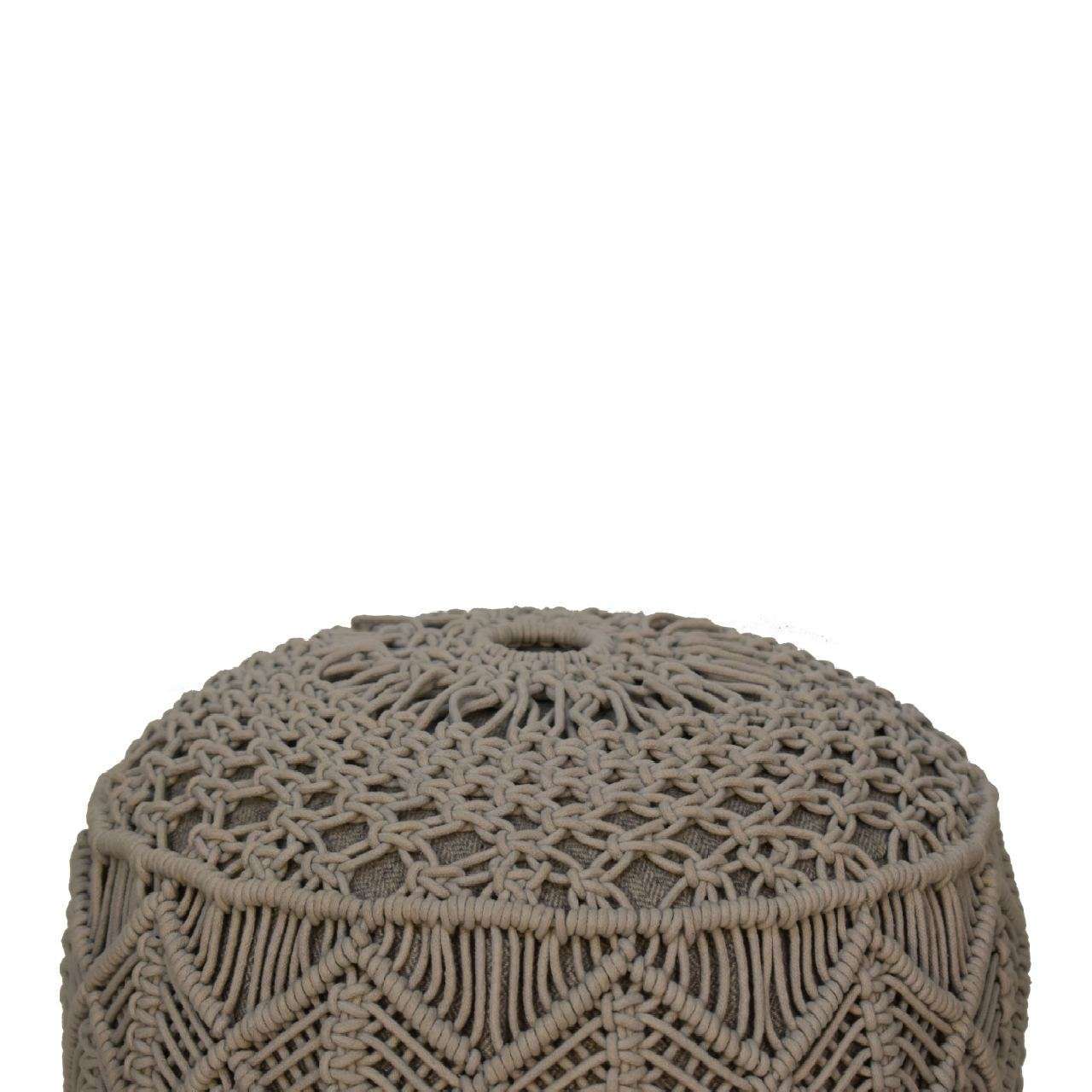 Ashpinoke:Crotchet Grey Footstool-Footstools-Artisan