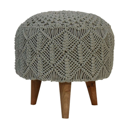 Ashpinoke:Crotchet Sea Green Footstool-Footstools-Artisan