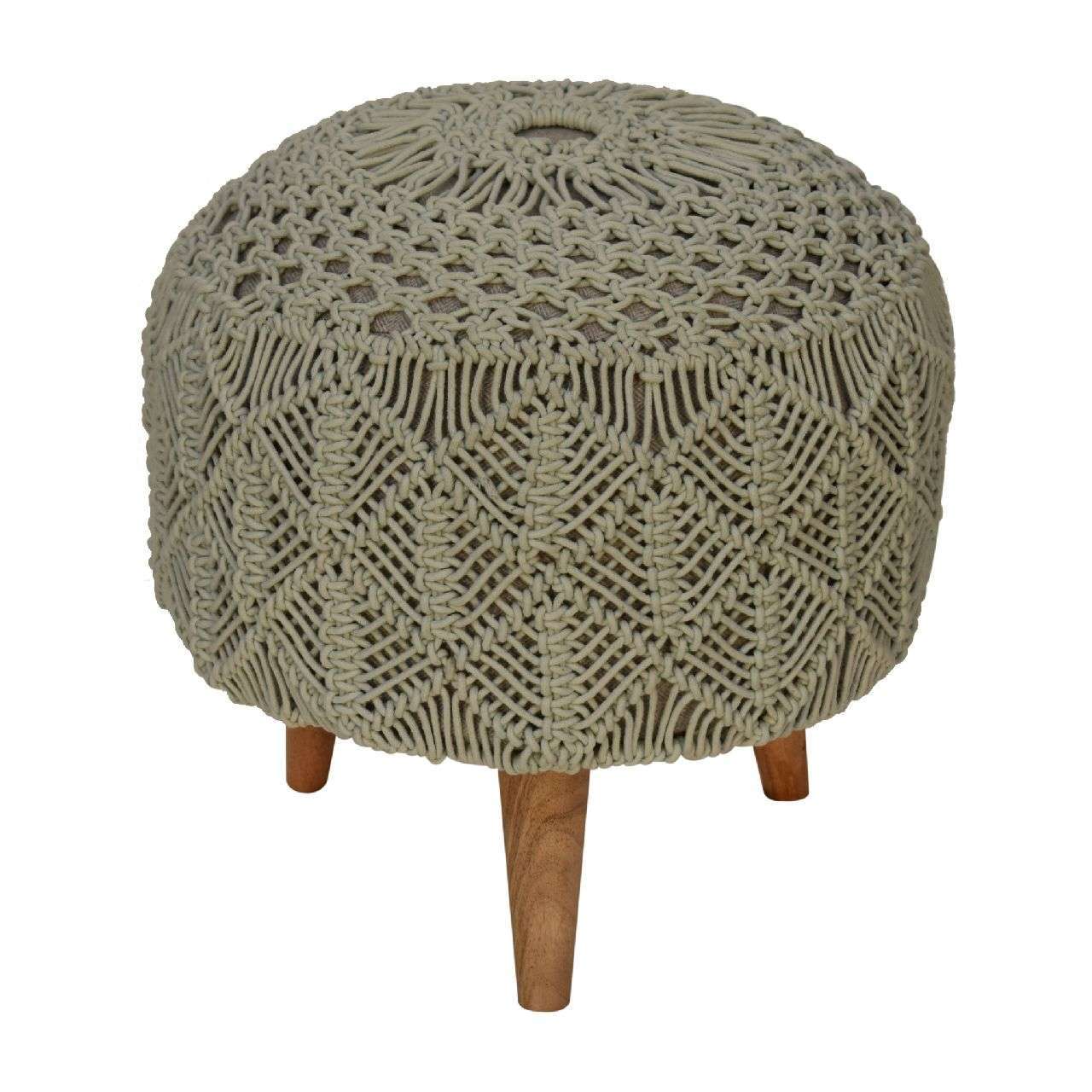 Ashpinoke:Crotchet Sea Green Footstool-Footstools-Artisan