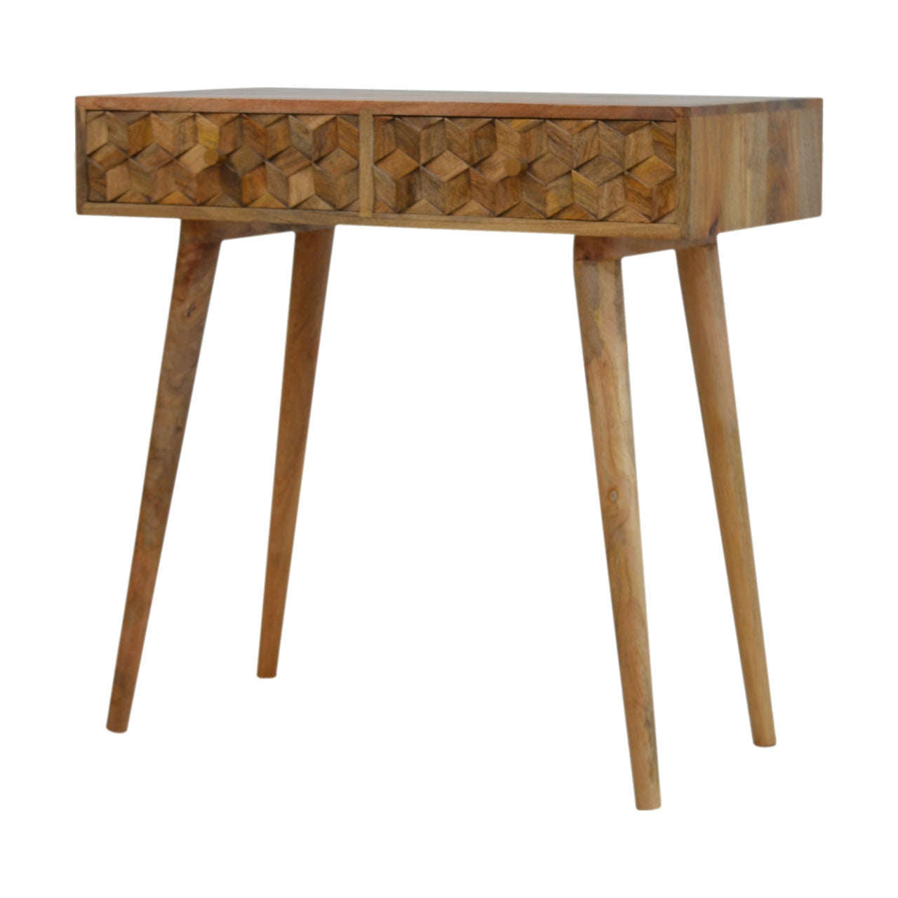 Ashpinoke:Cube Carved Console Table-Console and Hall Tables-Artisan