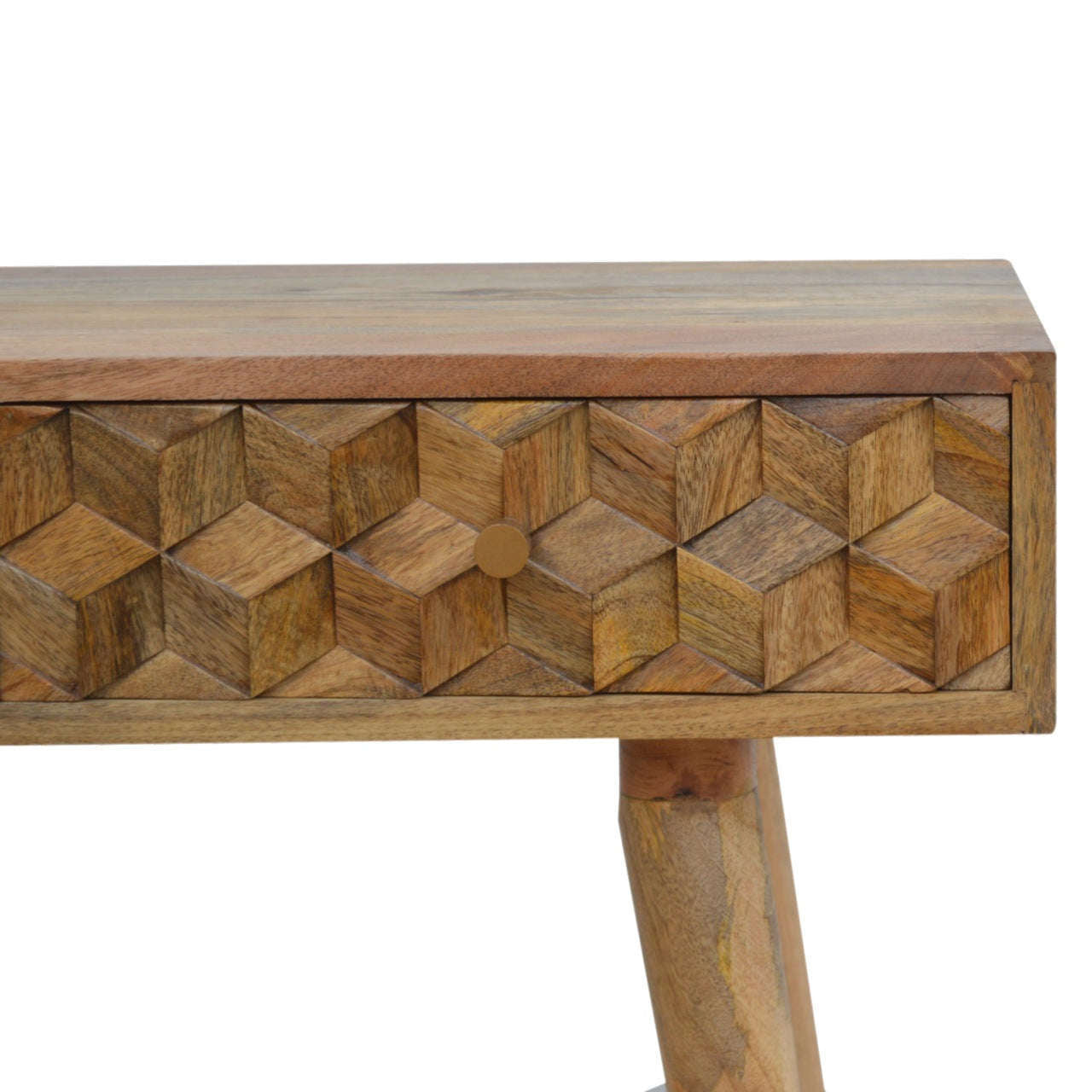 Ashpinoke:Cube Carved Console Table-Console and Hall Tables-Artisan