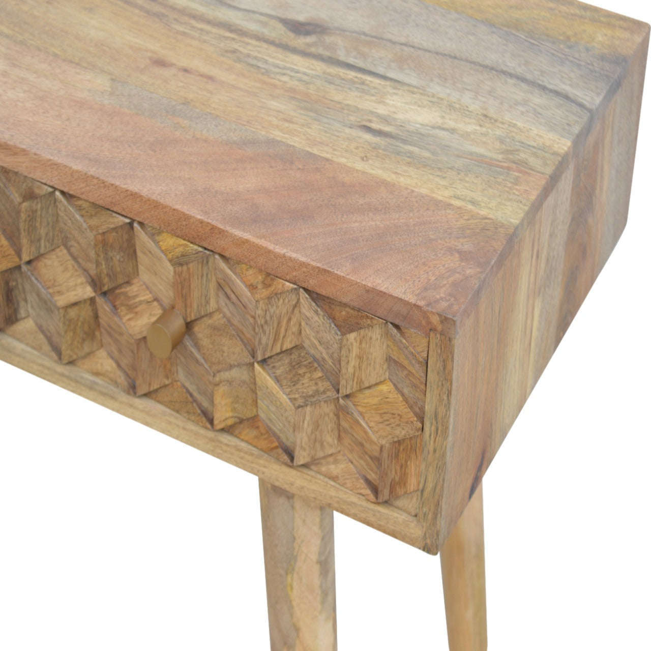 Ashpinoke:Cube Carved Console Table-Console and Hall Tables-Artisan