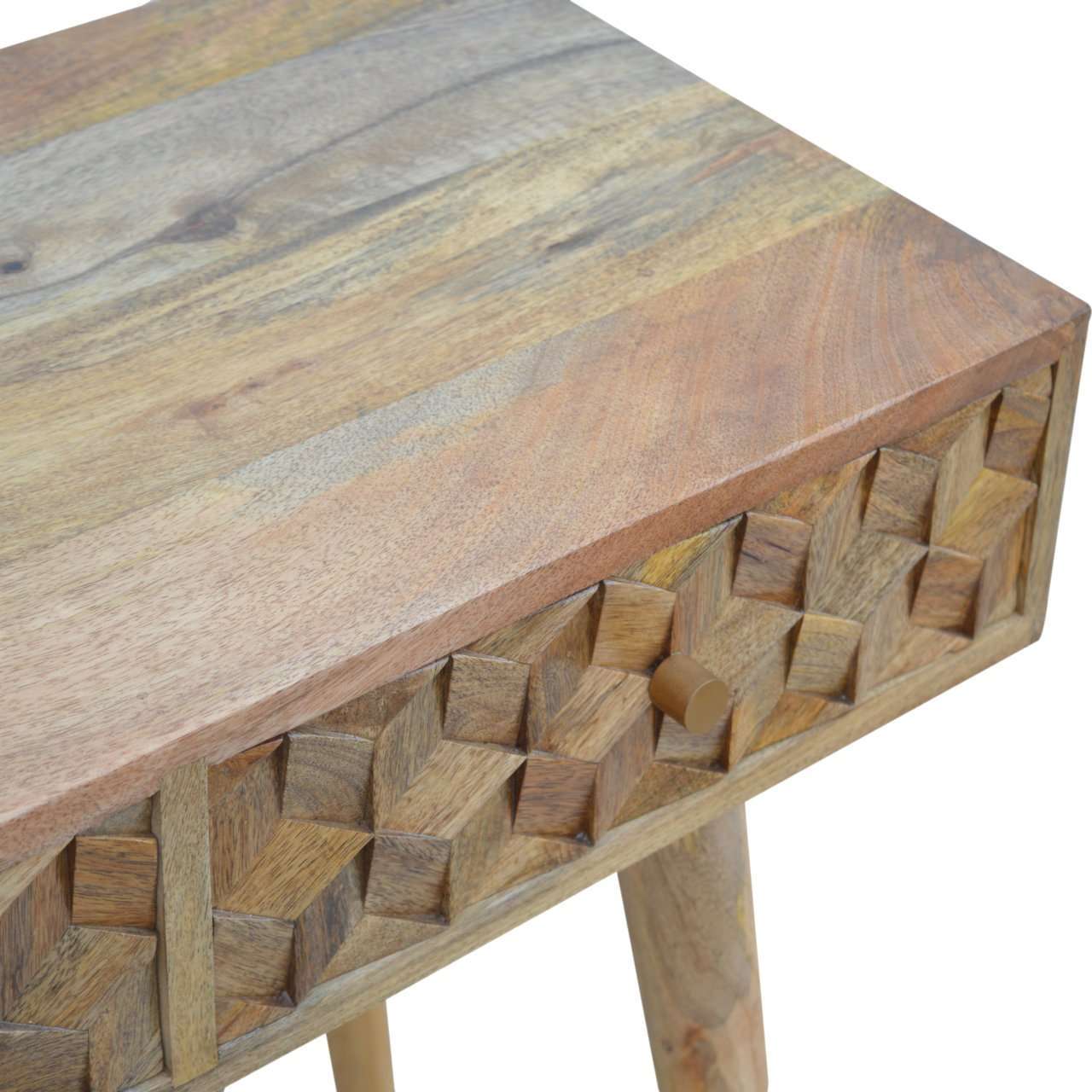 Ashpinoke:Cube Carved Console Table-Console and Hall Tables-Artisan