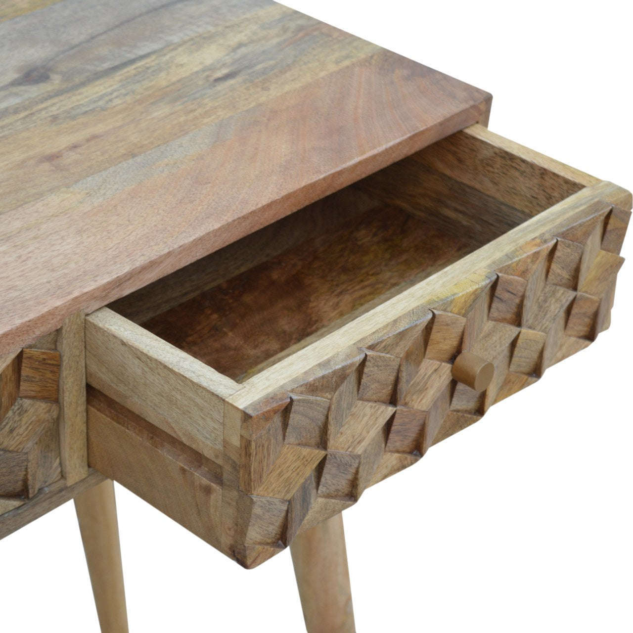 Ashpinoke:Cube Carved Console Table-Console and Hall Tables-Artisan