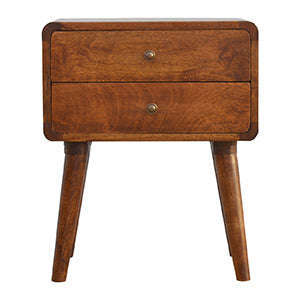 Ashpinoke:Curved Chestnut Bedside-Bedsides-Artisan