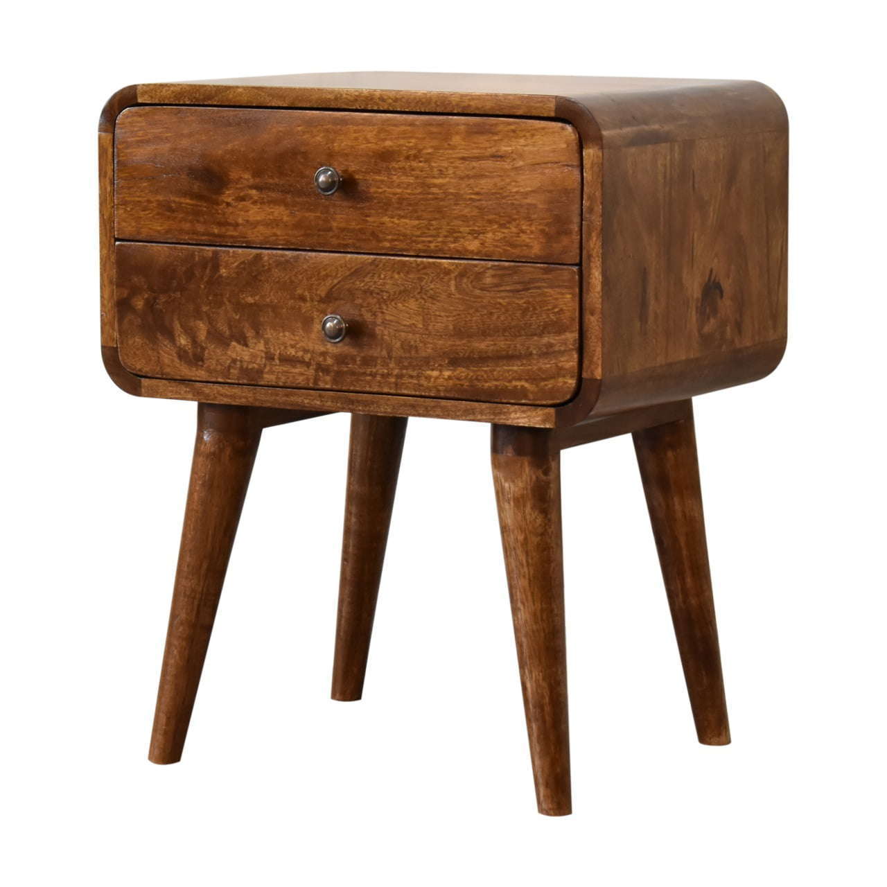 Ashpinoke:Curved Chestnut Bedside-Bedsides-Artisan