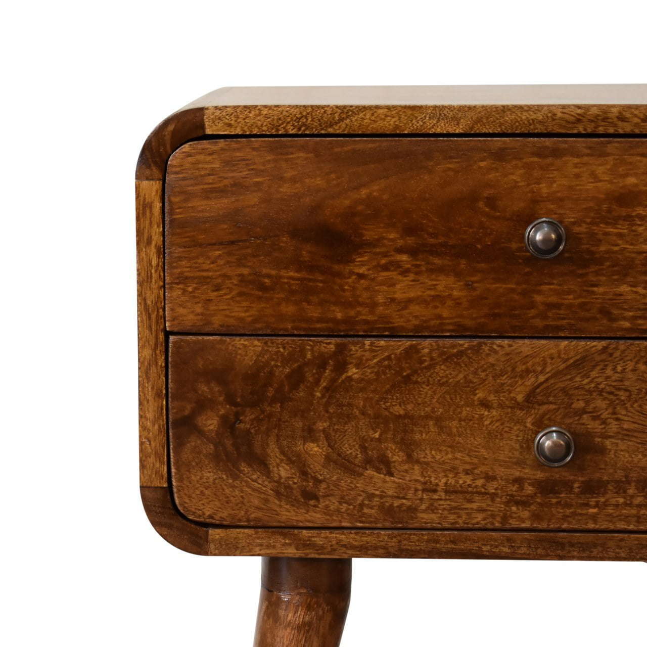 Ashpinoke:Curved Chestnut Bedside-Bedsides-Artisan