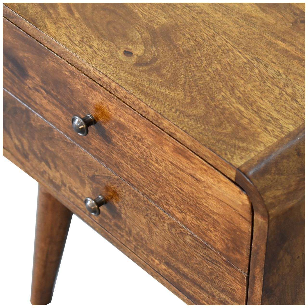 Ashpinoke:Curved Chestnut Bedside-Bedsides-Artisan