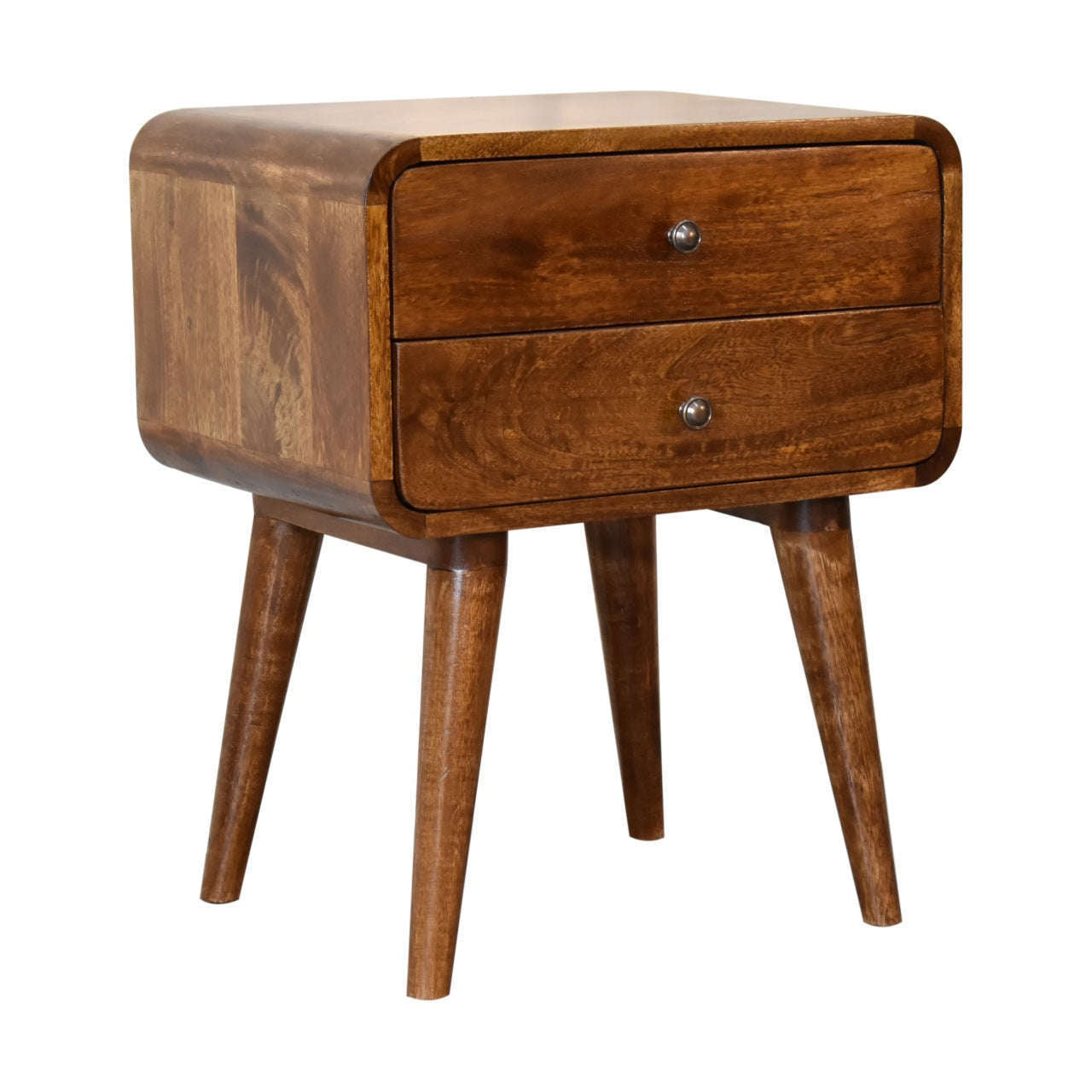 Ashpinoke:Curved Chestnut Bedside-Bedsides-Artisan