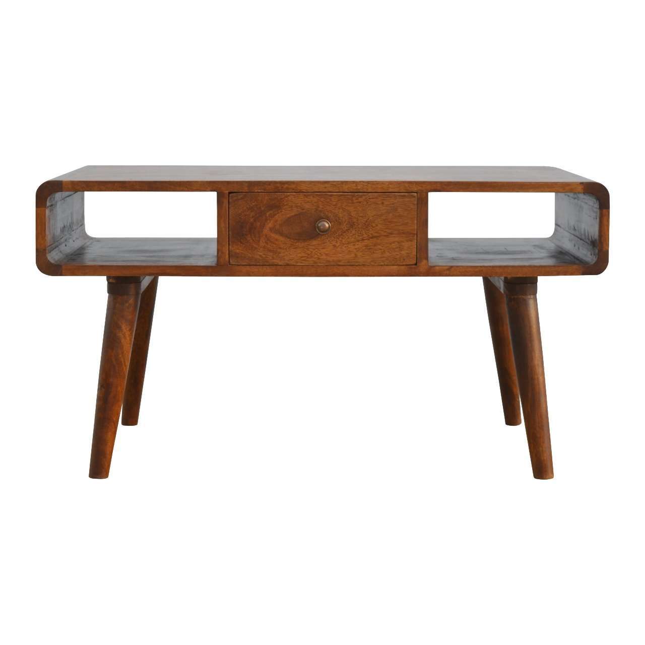 Ashpinoke:Curved Chestnut Coffee Table-Coffee Tables-Artisan