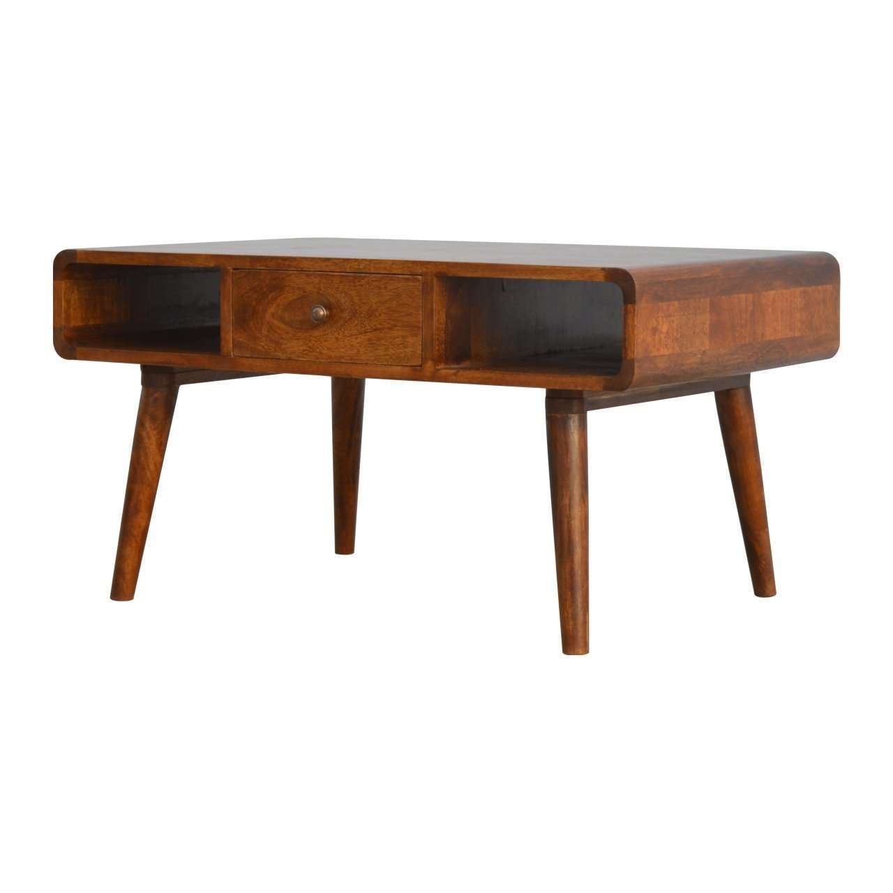 Ashpinoke:Curved Chestnut Coffee Table-Coffee Tables-Artisan