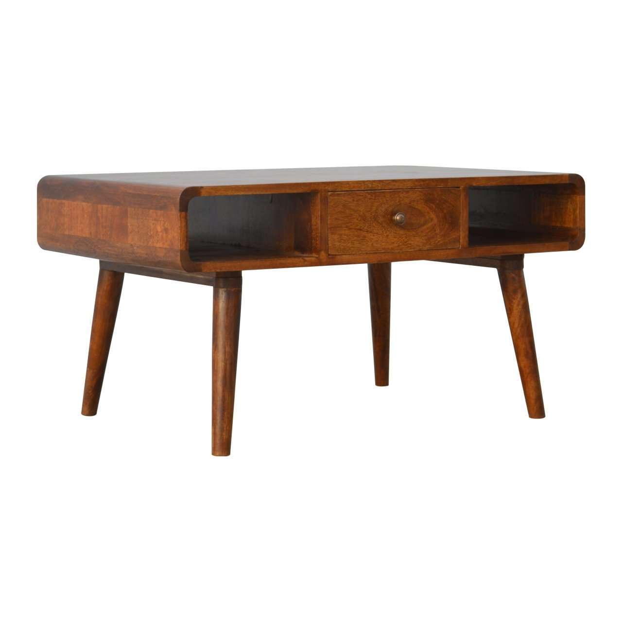 Ashpinoke:Curved Chestnut Coffee Table-Coffee Tables-Artisan