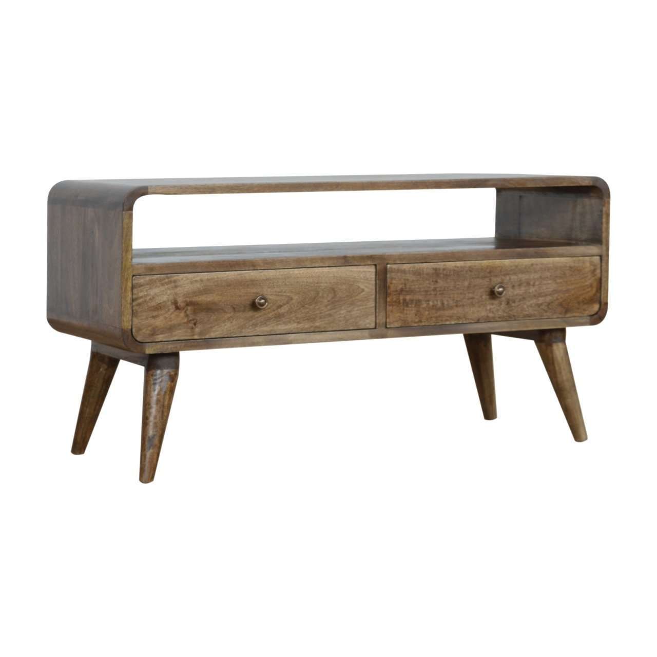 Ashpinoke:Curved Grey Washed Media Unit-Media Units-Artisan