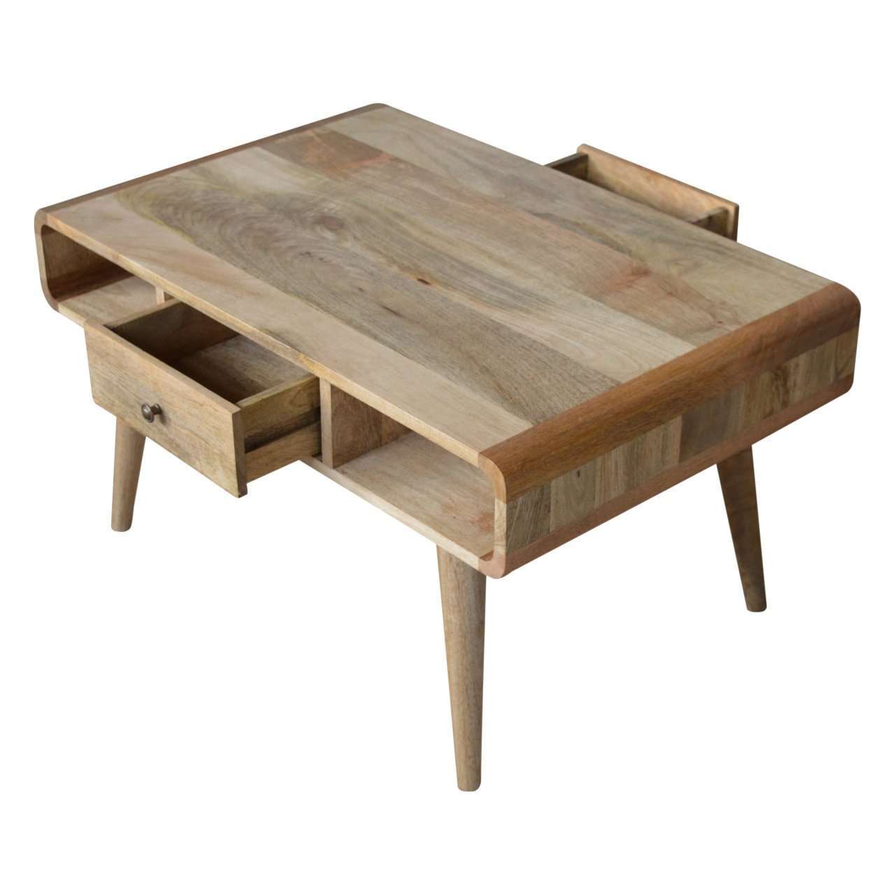 Ashpinoke:Curved Oak-ish Coffee Table-Coffee Tables-Artisan