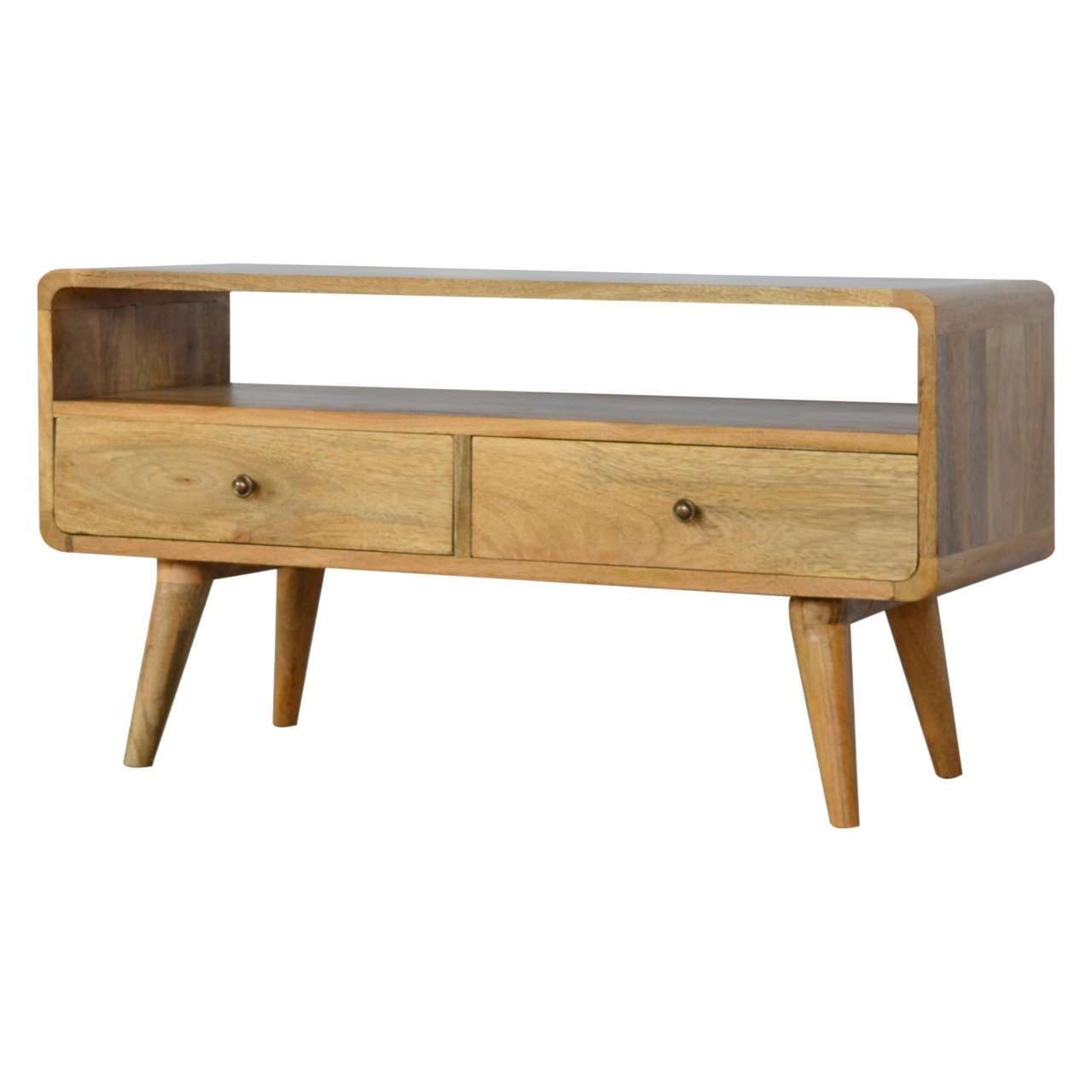 Ashpinoke:Curved Oak-ish Media Unit-Media Units-Artisan