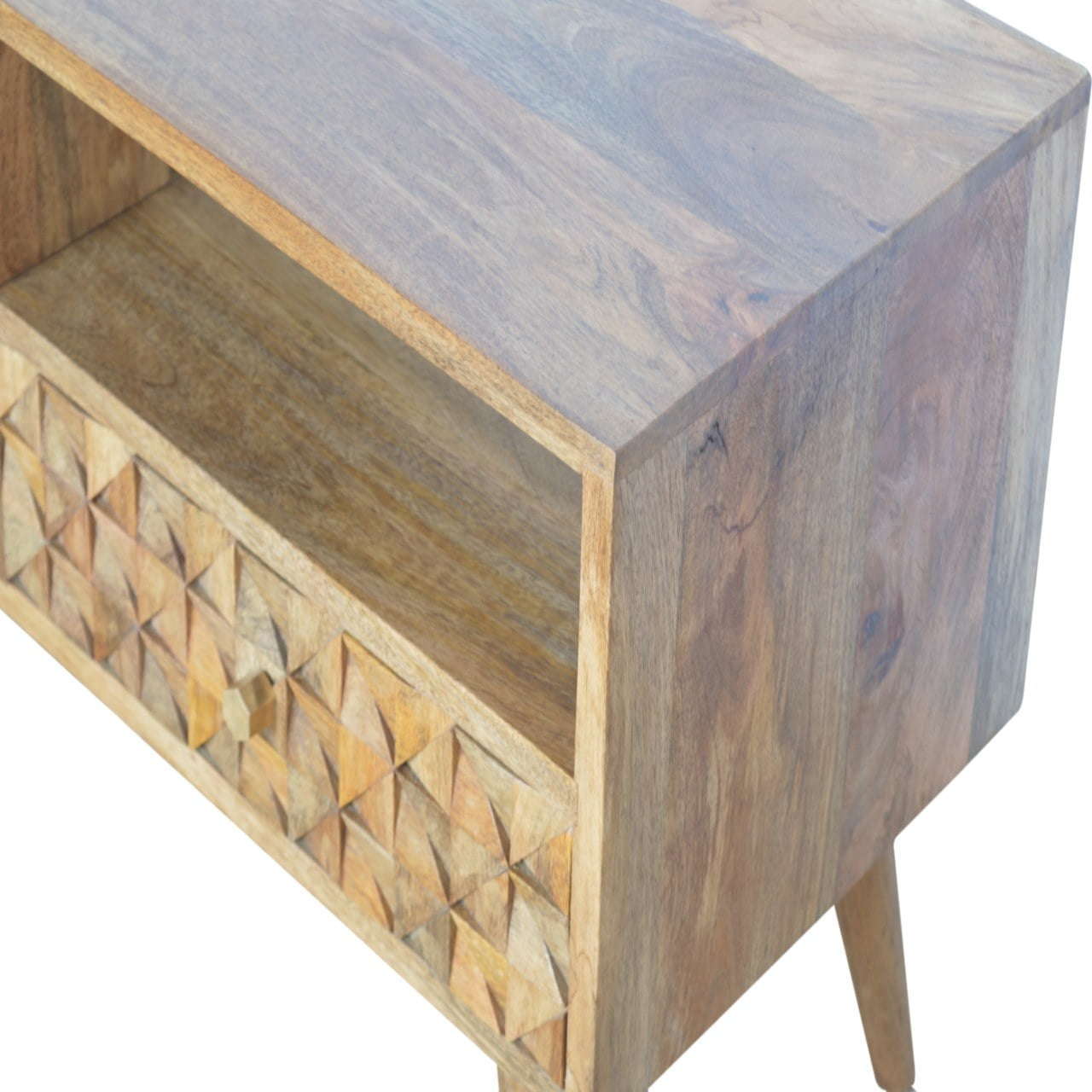 Ashpinoke:Diamond Carved TV Unit-TV Units-Artisan