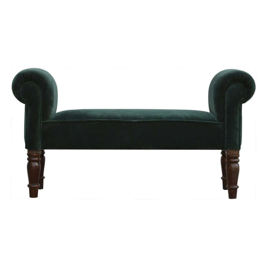 Ashpinoke:Emerald Velvet Bench-Benches-Artisan