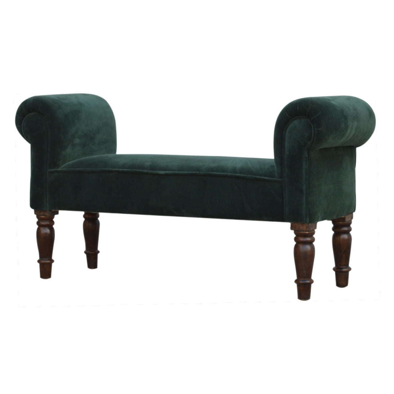 Ashpinoke:Emerald Velvet Bench-Benches-Artisan