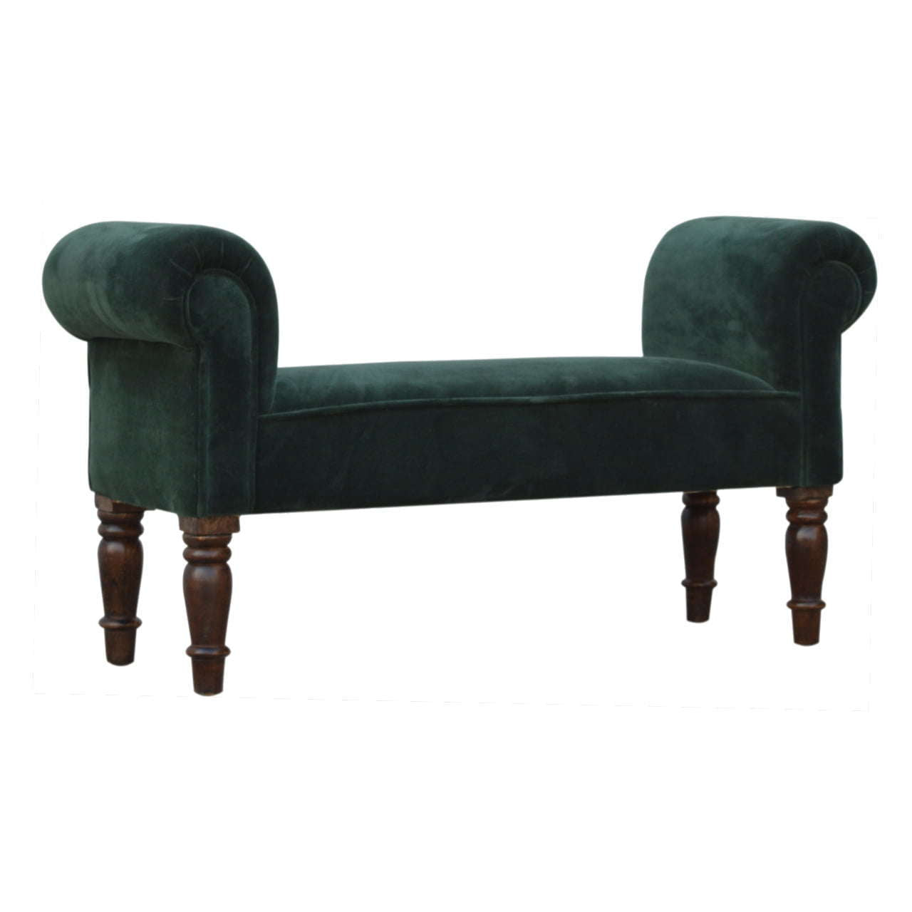 Ashpinoke:Emerald Velvet Bench-Benches-Artisan