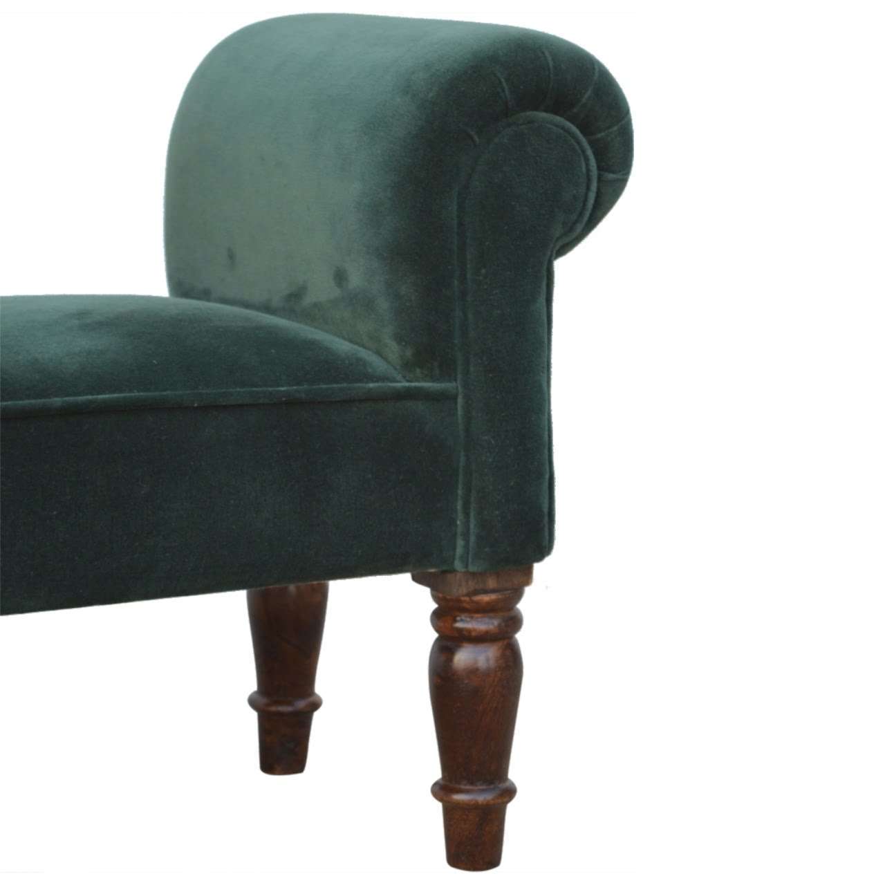 Ashpinoke:Emerald Velvet Bench-Benches-Artisan